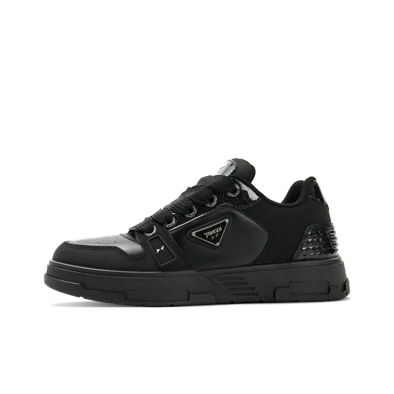 Same Way Slip Resistant, Abrasion Resistant, Lightweight Low Top Skateboard Shoes Unisex Black-0