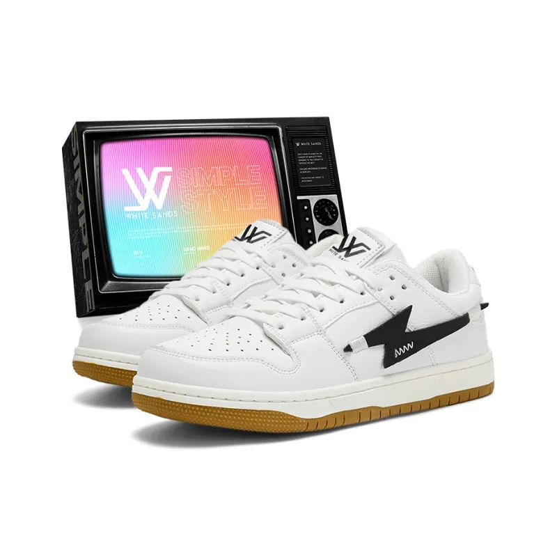 White Sands Slip Resistant, Abrasion Resistant, Breathable, Lightweight Low Top Skateboard Shoes Unisex-9