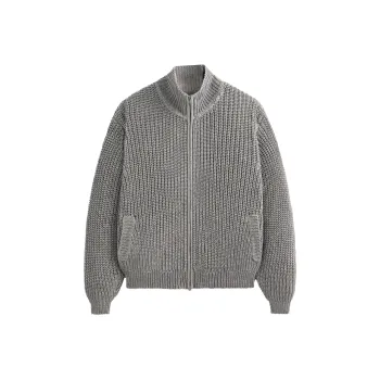 KITH SS25 Reflective Wyona Full Zip Sweater Knitwear Men's Silver