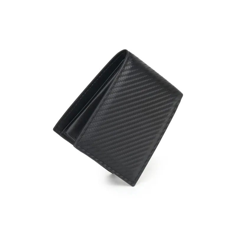 CARTELO Polyester Wallet Men's Black/Carbon Fiber Pattern-6