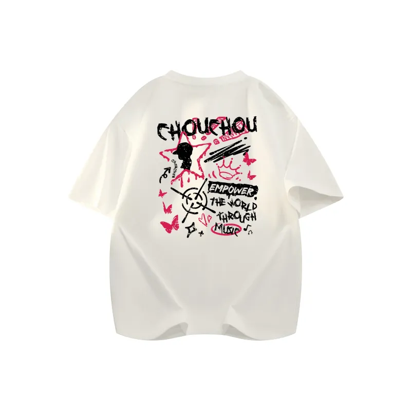 CHOUCHOUS Drop Shoulder Sleeve T Shirt Women's-18