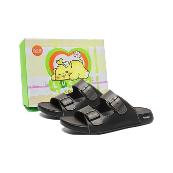 Budding Bear Slide Slippers Men Black-brown/black-yellow