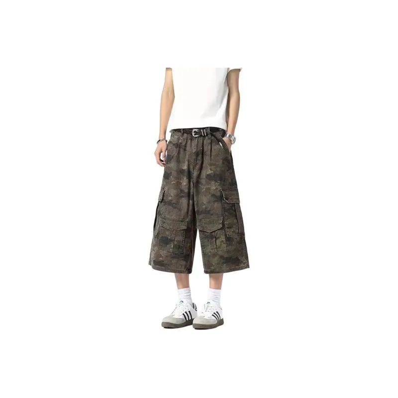 DUATOGE Denim Shorts Men Camouflage--0