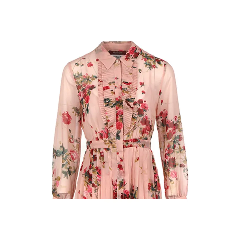 MaxMara Studio Long Sleeved Dress Women's Pink-4