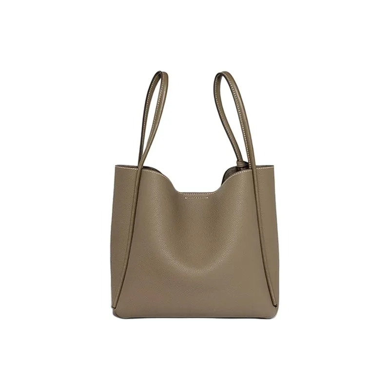 KAISER Top Grain Cow Leather Crossbody One Shoulder Handbag Women's Black/Elephant Gray-5
