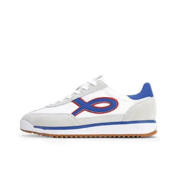 GLO BULL Slip Resistant, Abrasion Resistant, Breathable Low Top Casual Shoes Men's White Royal Blue