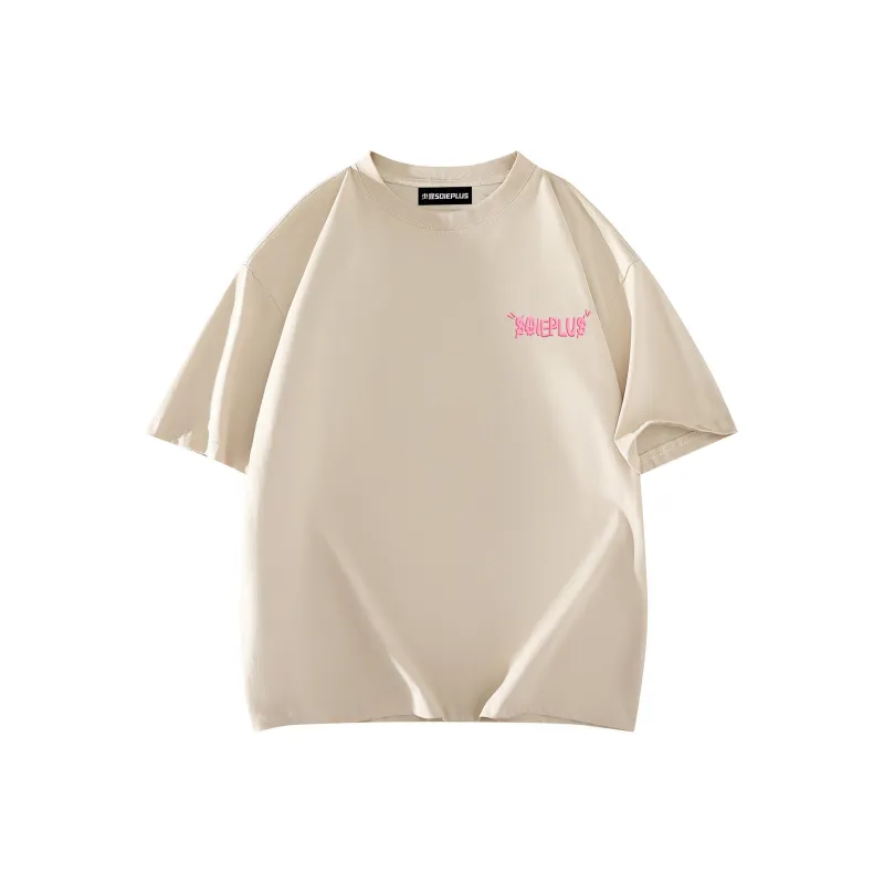 SOIE T-Shirts Unisex Light Beige Apricot-1