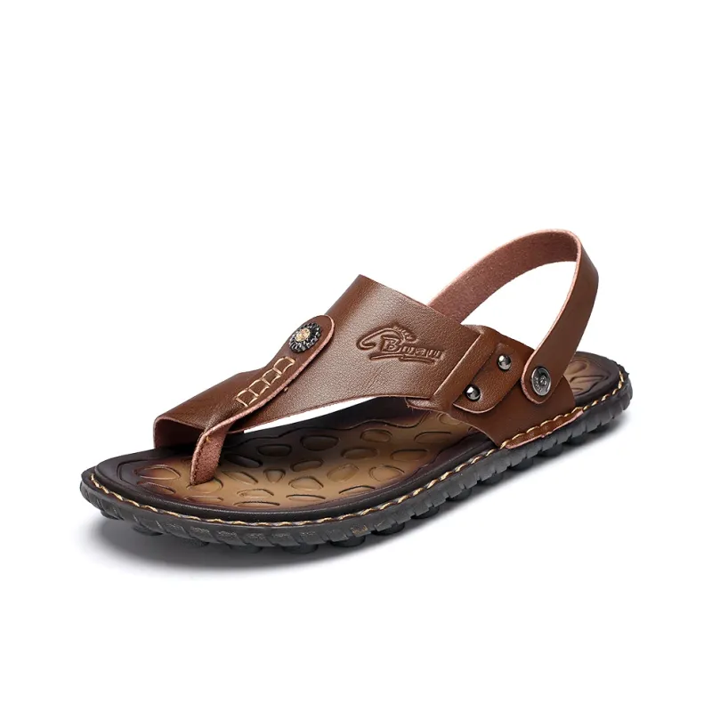LEXON Beach Sandals Men Brown-11