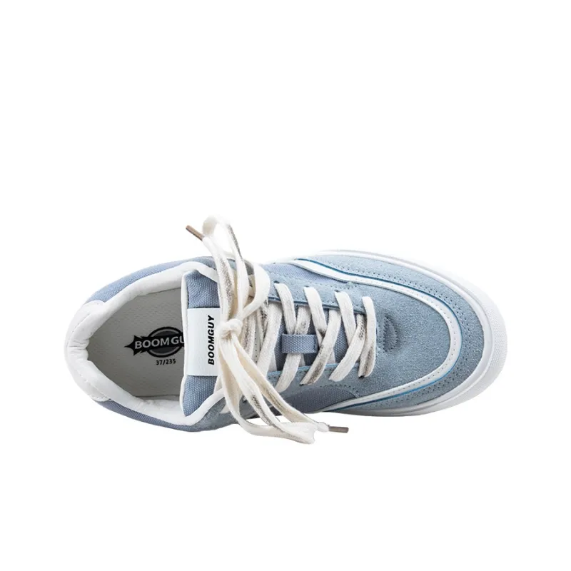 BOOM GUY Slip Resistant, Abrasion Resistant, Lightweight Low Top Skateboard Shoes Women's Blue-4