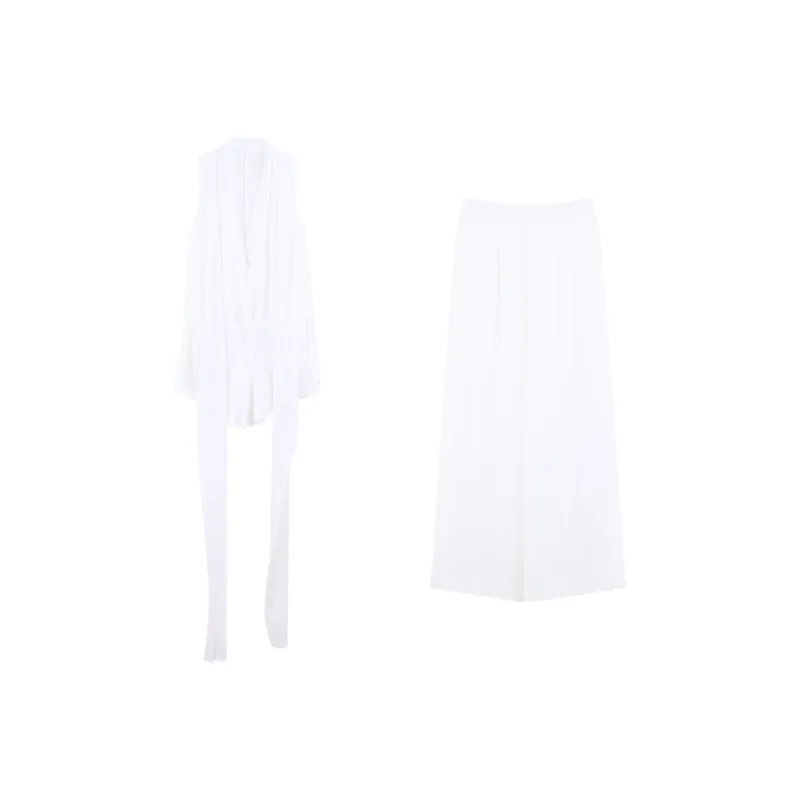 DianThia Tank Top Wide Leg Pants 2 Pcs Casual Suit Set Women's-0
