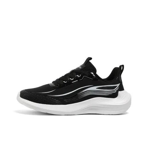 HUANQIU Slip Resistant, Abrasion Resistant, Breathable Low Top Training For Long Distance Running Shoes Men's Black