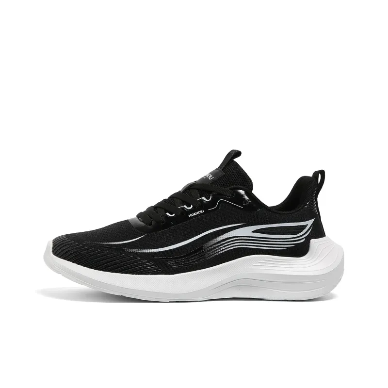 HUANQIU Slip Resistant, Abrasion Resistant, Breathable Low Top Training For Long Distance Running Shoes Men's Black-0