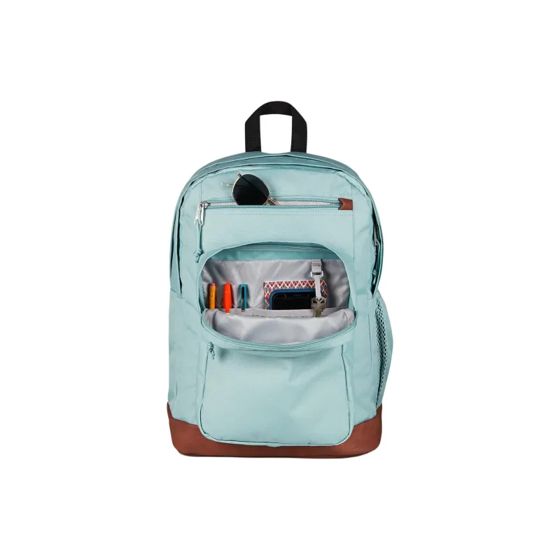 JanSport Recycled Polyester Backpack Unisex Lake Blue & Brown-5