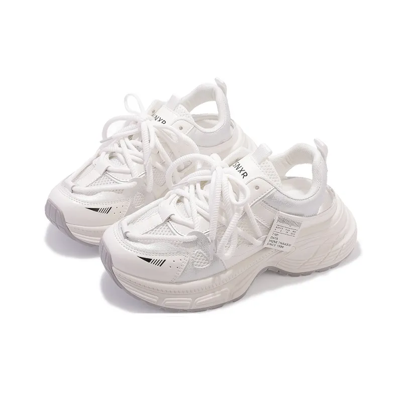Miss Zhang Low Top Chunky Sneakers Women's White Gray-6