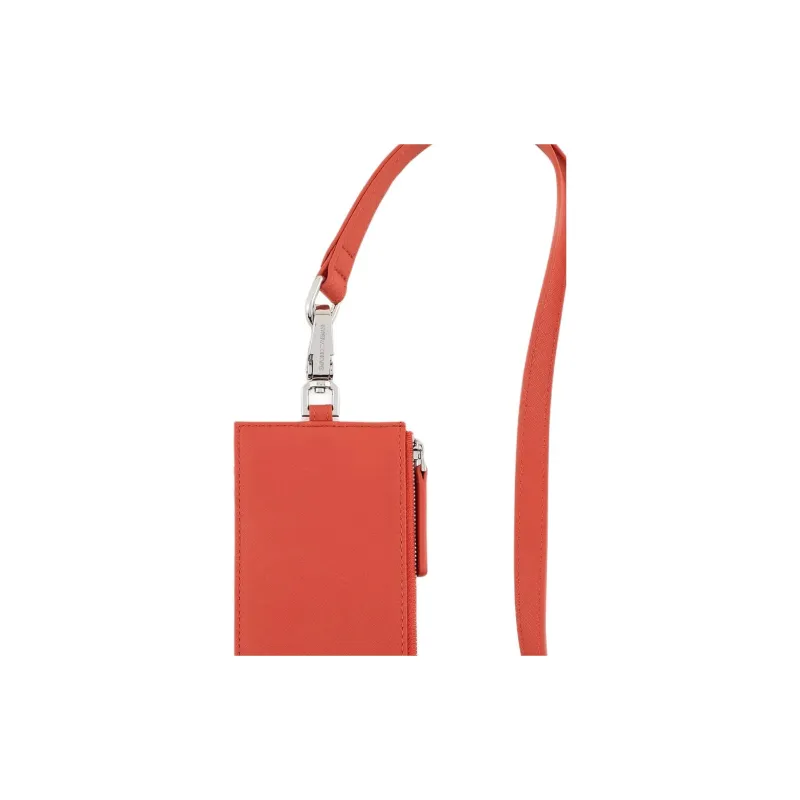 EMPORIO ARMANI Polyurethane Card Holder Men's Orange Red-2