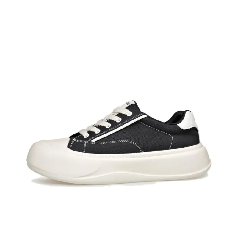 PT'SON Anti Slip Wear Resistant Low Top Canvas Shoes Men's Black-0