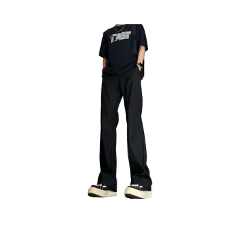 CENPIN Casual Pants Unisex Flare Night Black