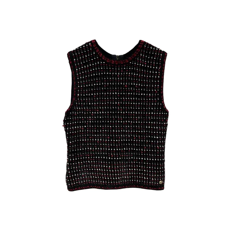 CHANEL 20K Tank Top Women's Black Red-1