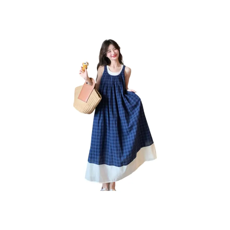 FLIM Sleeveless Dresses Women's Blue-0