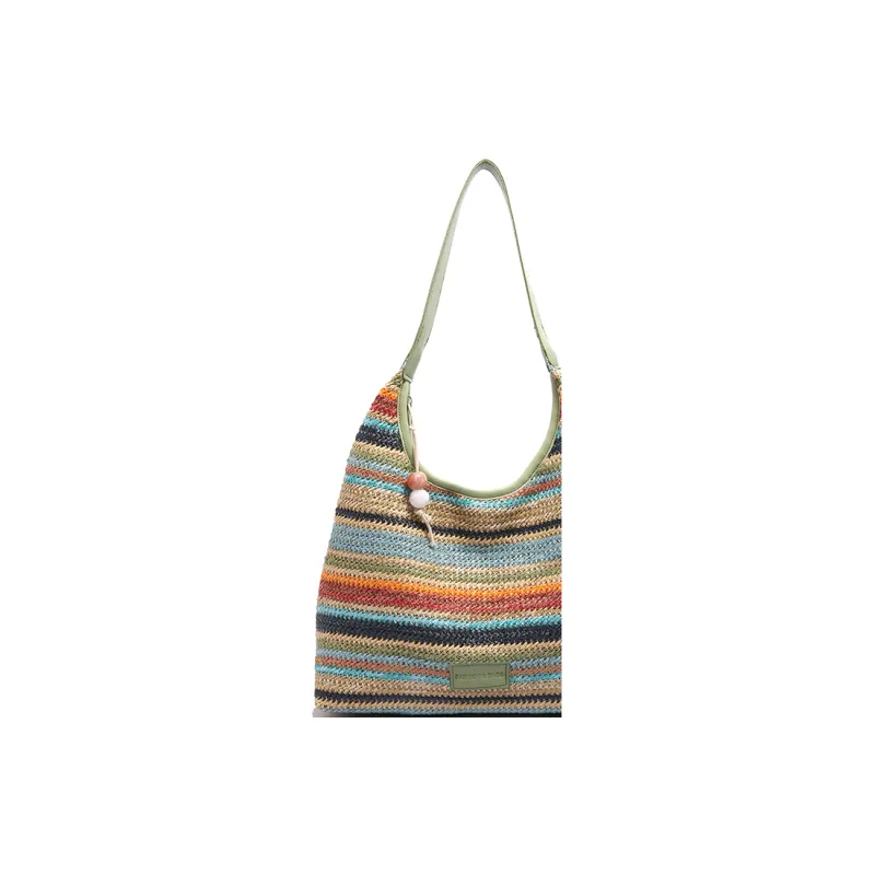 YZUE Straw Woven Shoulder Bag Regular Women's Multicolor-1