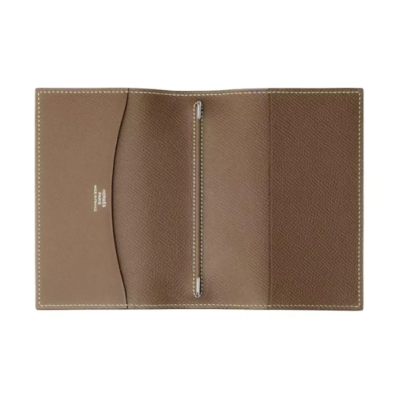 HERMES Epsom Calfskin Travel Storage Bag Unisex 18 Etoupe Elephant Gray-1