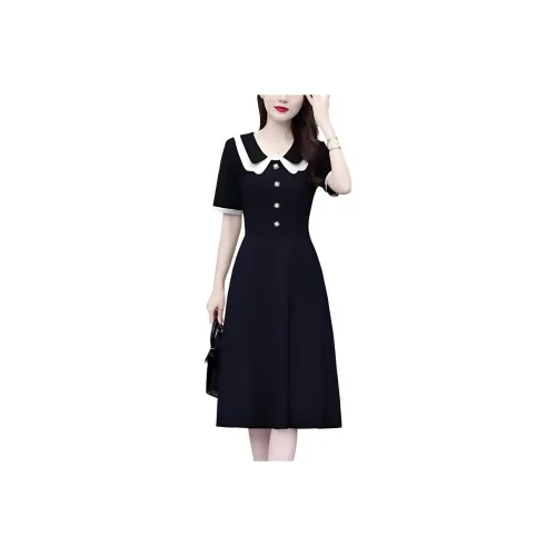 Flowers In Water Short Sleeved Dress Women's