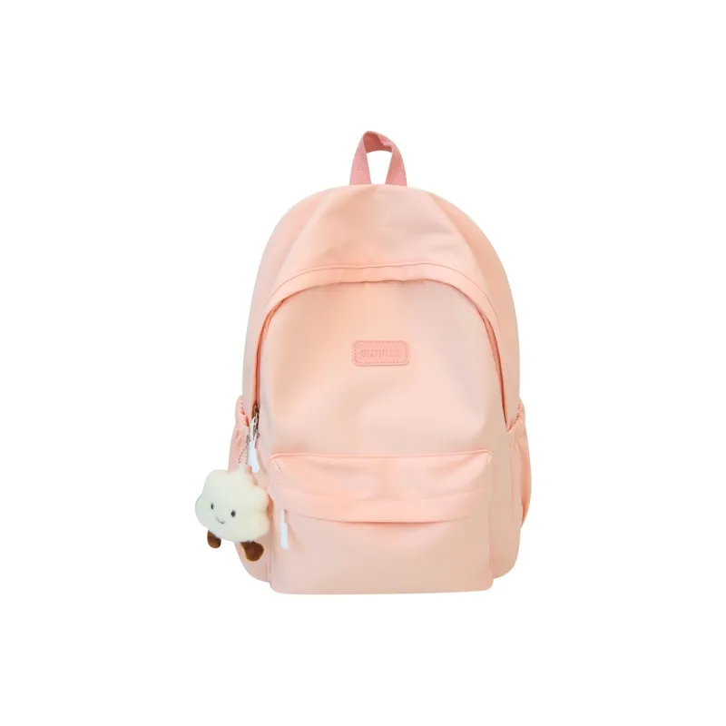 BUBM Nylon Backpack Unisex Black/White/Pink/Purple/Green-17