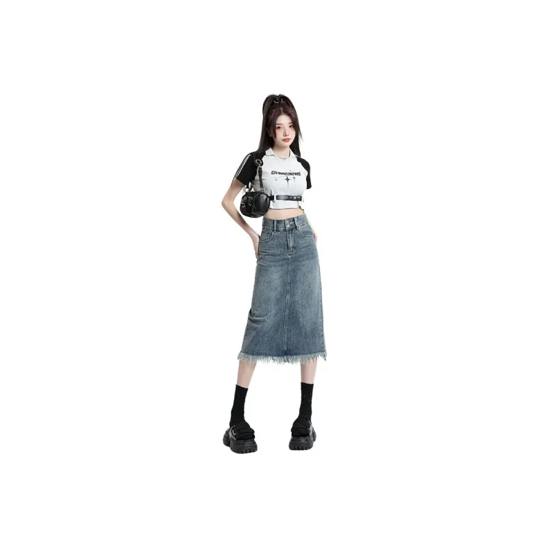 ORIGIN 2025 Summer Denim Long Skirt Women's-0