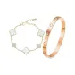 [Lucky Four-Leaf Clover]White, Bracelet+Bangle