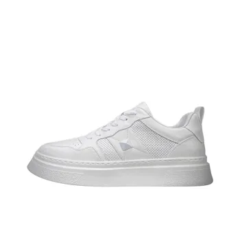 Ruomini Breathable Low Top Skateboard Shoes Men's White