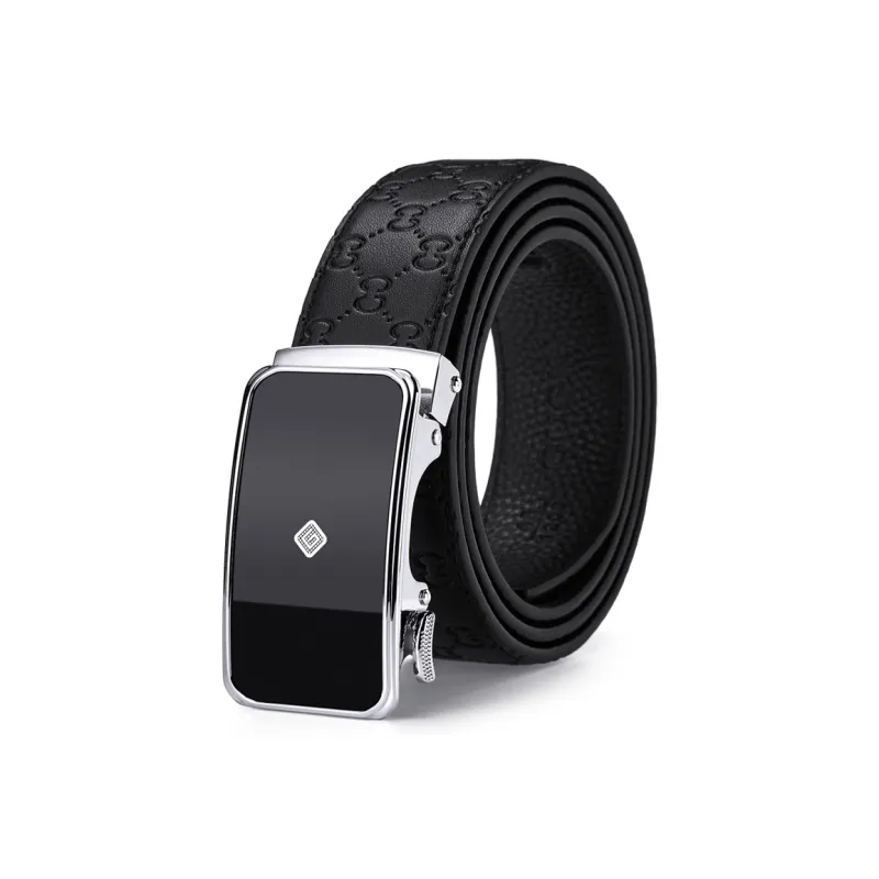 Jeccieziio Cow Leather Belts Men's Gunmetal, Gold, Silver Width 3.5cm-10