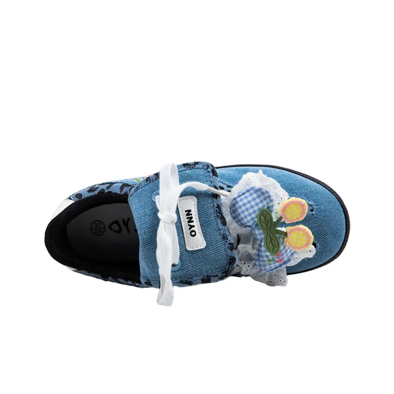 OYNN Young Baby Series Slip Resistant, Abrasion Resistant, Lightweight Low Top Skateboard Shoes Women's Blue-4