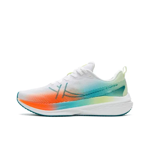 XTEP Anti Slip Wear commercial Low Top Running Shoes Men's Classic White/ones Red Orange/Lake Blue Green