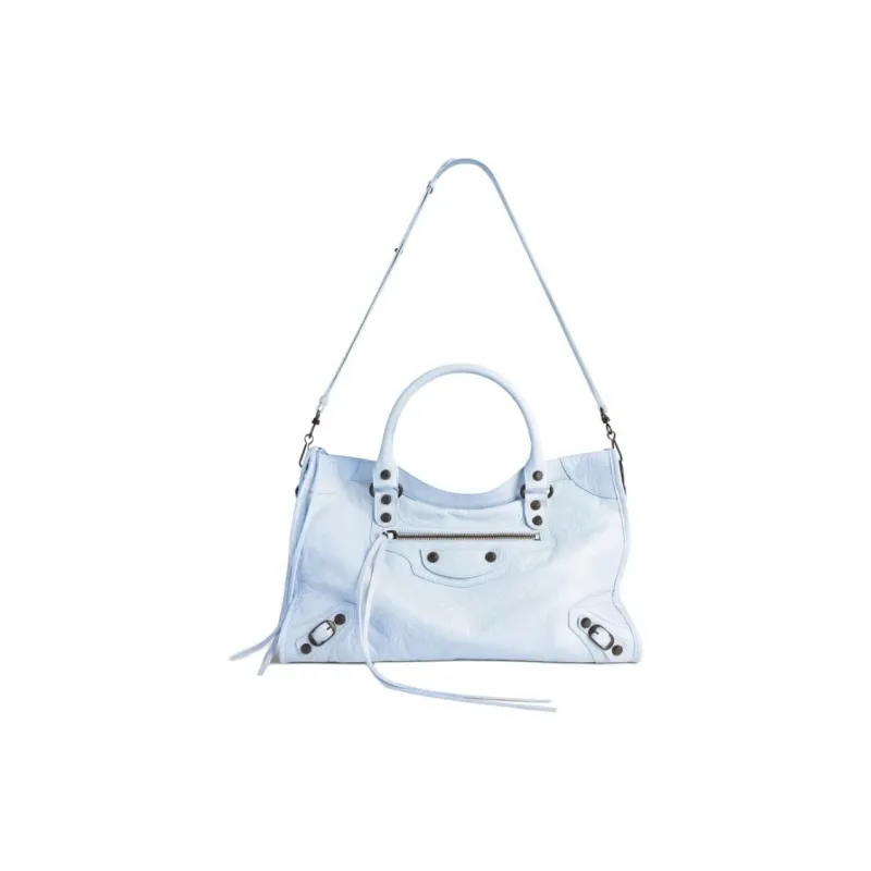 Balenciaga Le City Sheepskin Shoulder Bag, Crossbody Bag, Handbag Medium Size Women's Light Blue-1