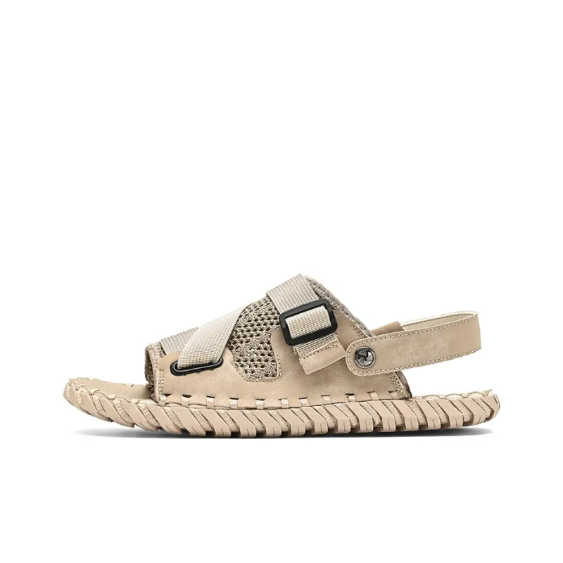 TELENT Beach Sandals Men Milk Tea Light Gray Wheat-0