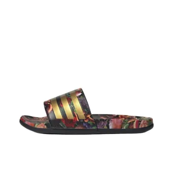 Adidas Adilette Slip Resistant Abrasion Resistant Slide Slippers Women's Black Gold