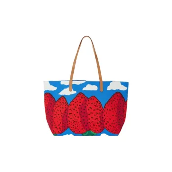 MANSUR GAVRIEL MARIMEKKO Collaboration Cotton Tote Bag, Shopping Bag, Handbag, Shoulder Bag Medium Size Women's Blue
