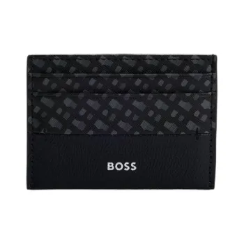 HUGO BOSS Recycled Leather Card Holder Men's Black