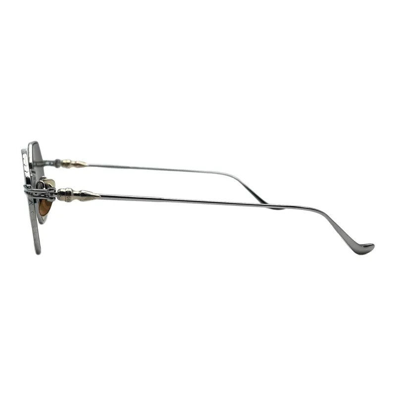 Chrome Hearts Titanium Irregular Shape Sunglasses Men's Silver-1