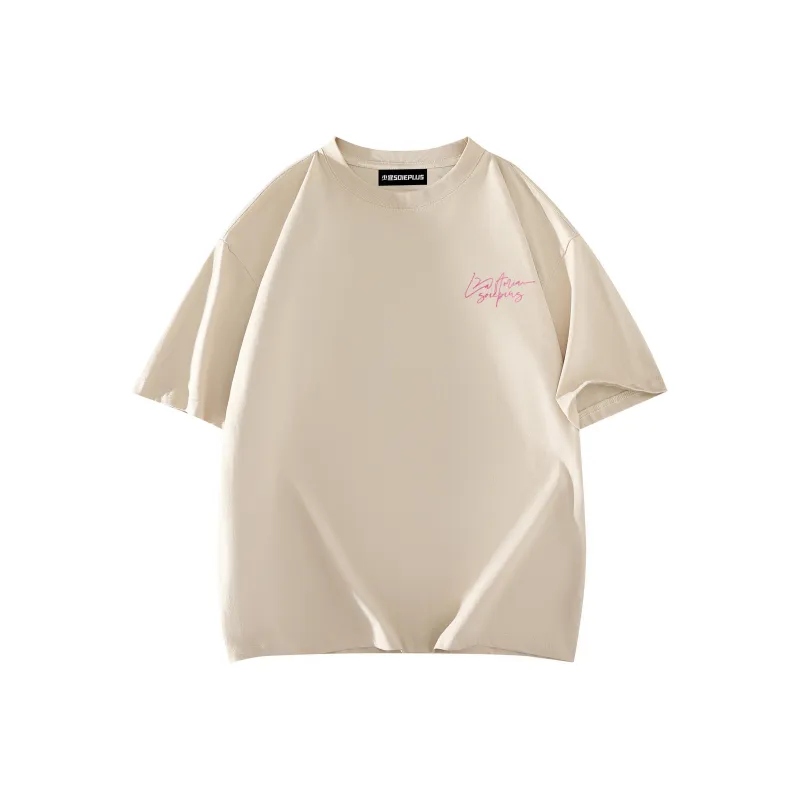 SOIE T Shirts Unisex Light Beige Apricot-1