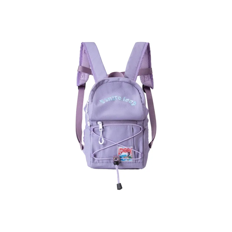 QRST Polyester Backpack Unisex Gray/Pink-34