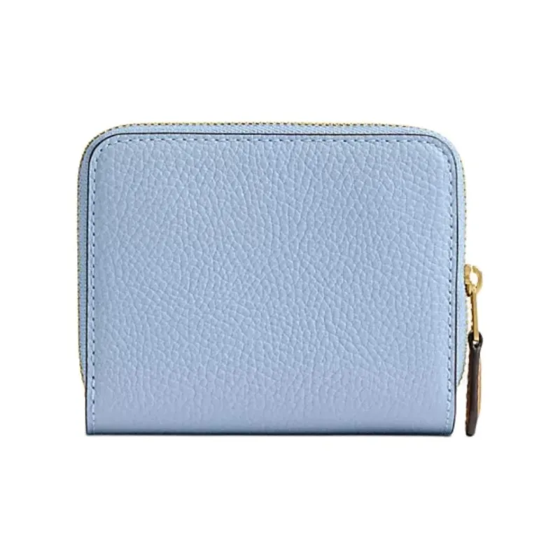 COACH BILLFOLD Leather Wallet Mini Women's Blue-1