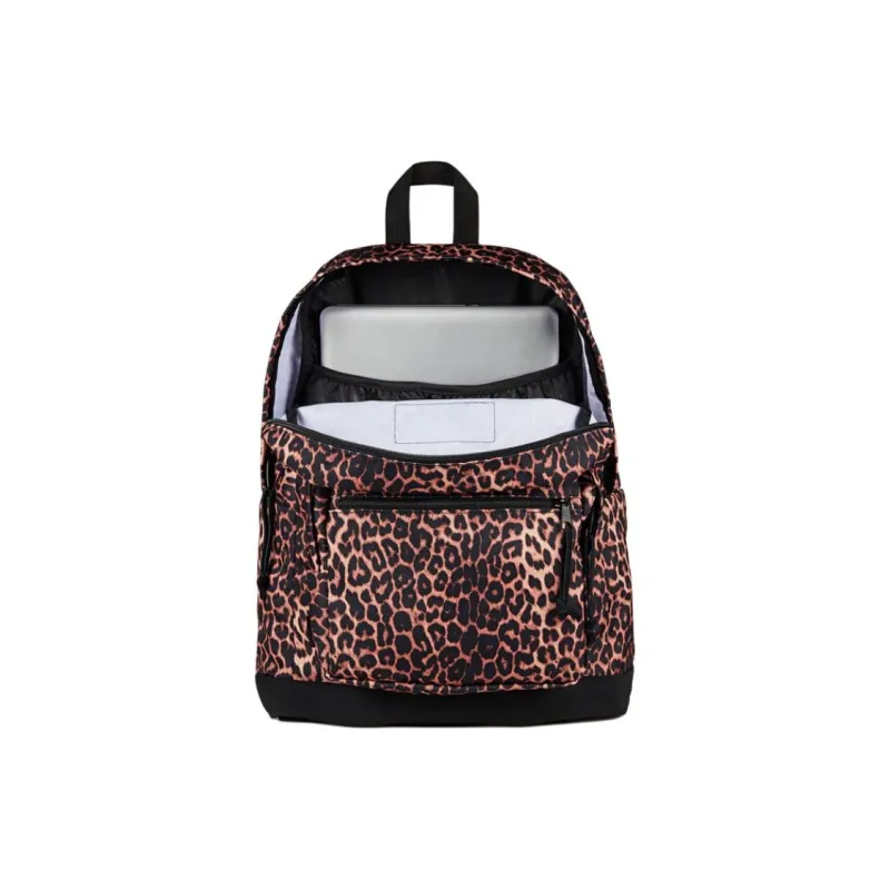 JanSport Suede Backpack Unisex Leopard Print-4
