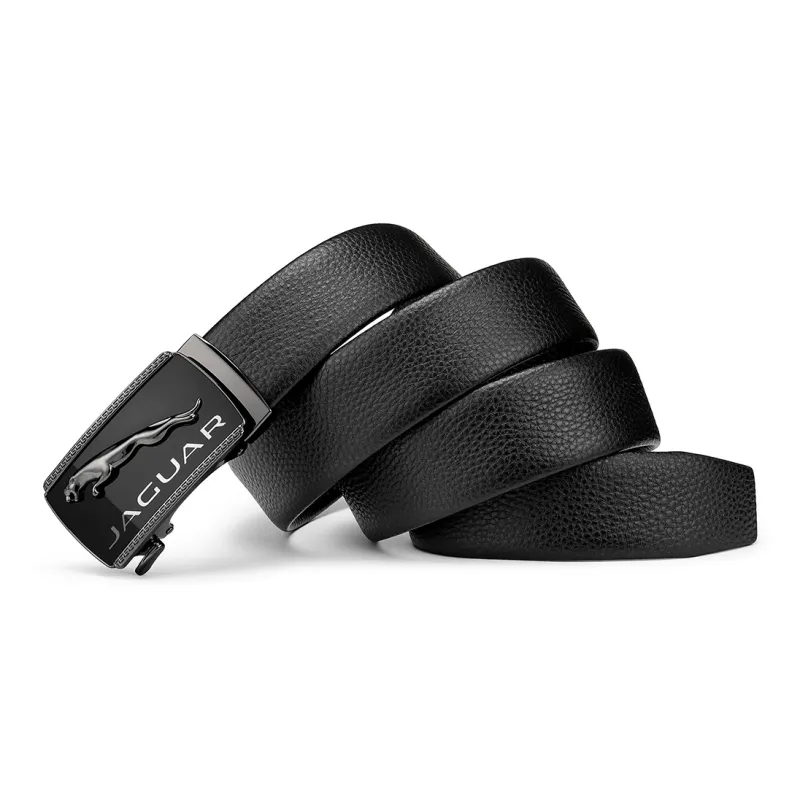 JAGUAR Top Grain Cow Leather Belts Men's Black 3.5cm-6