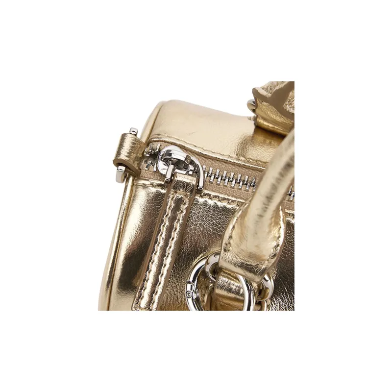 MCMIKO Cow Leather Cylinder Bag Handbag Women's Champagne Gold-2