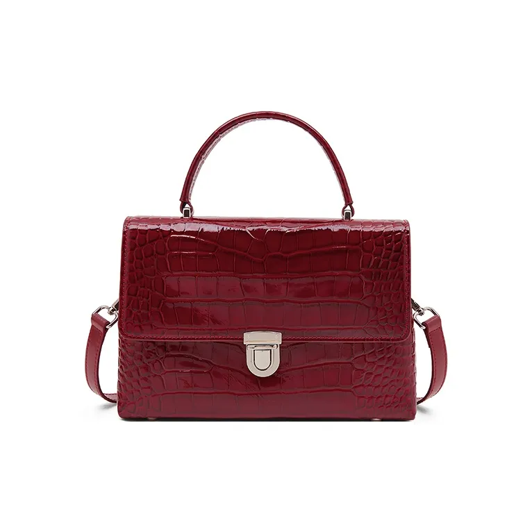 Old Man's Head Cow Leather Shoulder Bag, Crossbody Bag, Handbag Regular Women's Black/Red/Brown-13