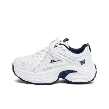 Warrior Anti Slip Wear Resistant Low Top Casual Running Shoes Women's White Dark Blue