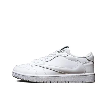 Travis Scott x Jordan Air Jordan 1 Anti Slip Wear Resistant Low Top Casual Shoes Unisex White