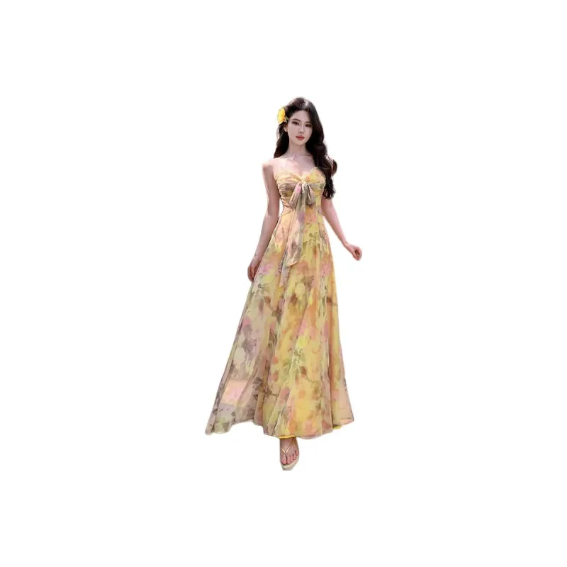 Dior Beauty Slip Dresses Women's Yellow-0