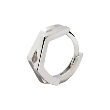 REPOSSI JOAILLIERS 18kt White Gold Antifer Two row Single Hoop Earring